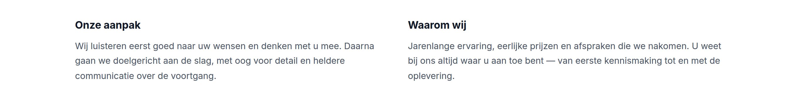 Voorbeeld van het blok Kolommen