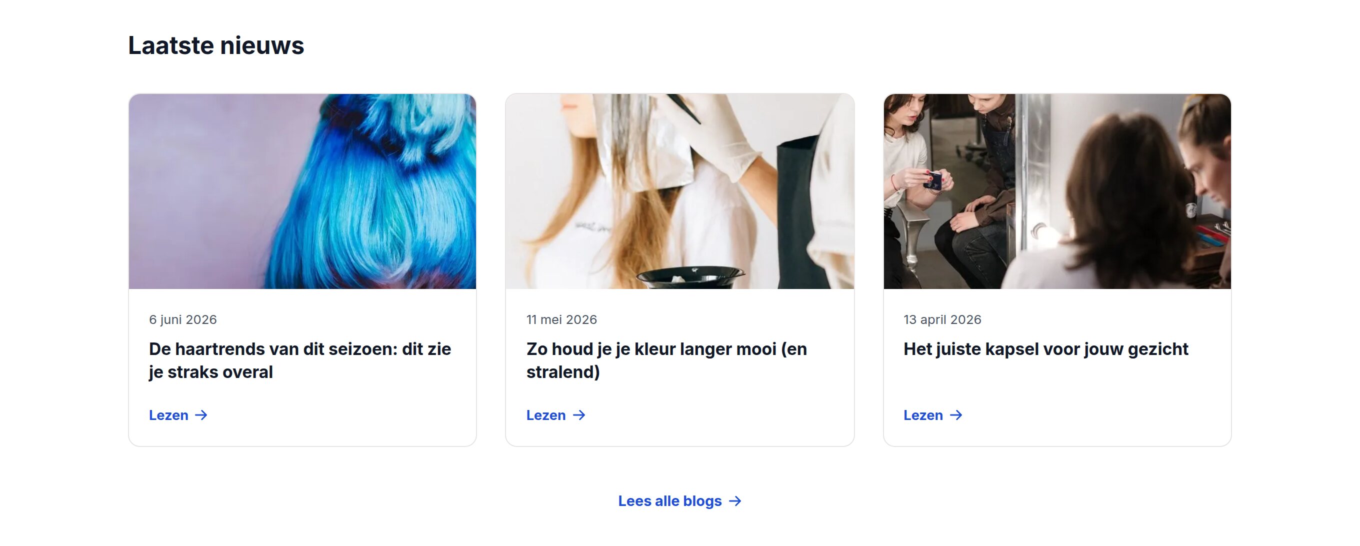 Voorbeeld van het blok Laatste blogs