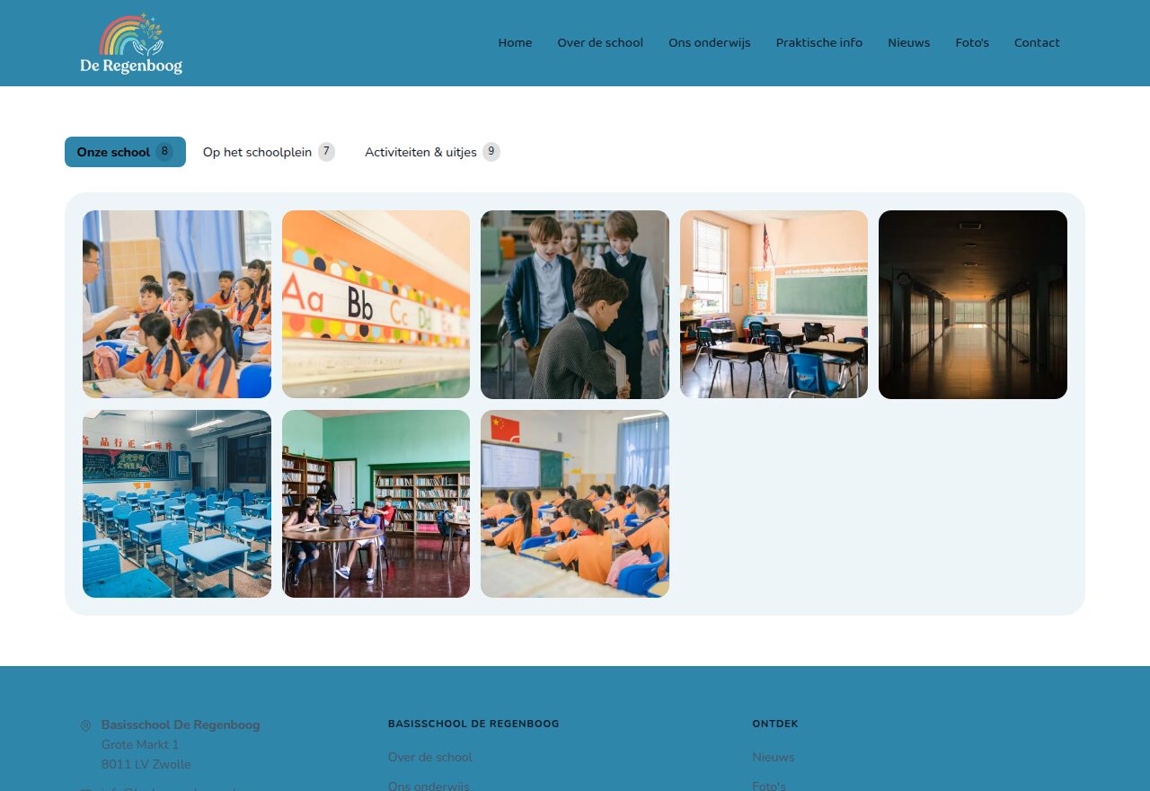 Voorbeeldsite Basisschool De Regenboog