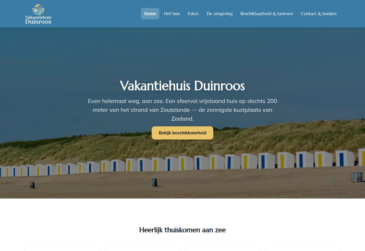 Voorbeeldsite Vakantiehuis Duinroos
