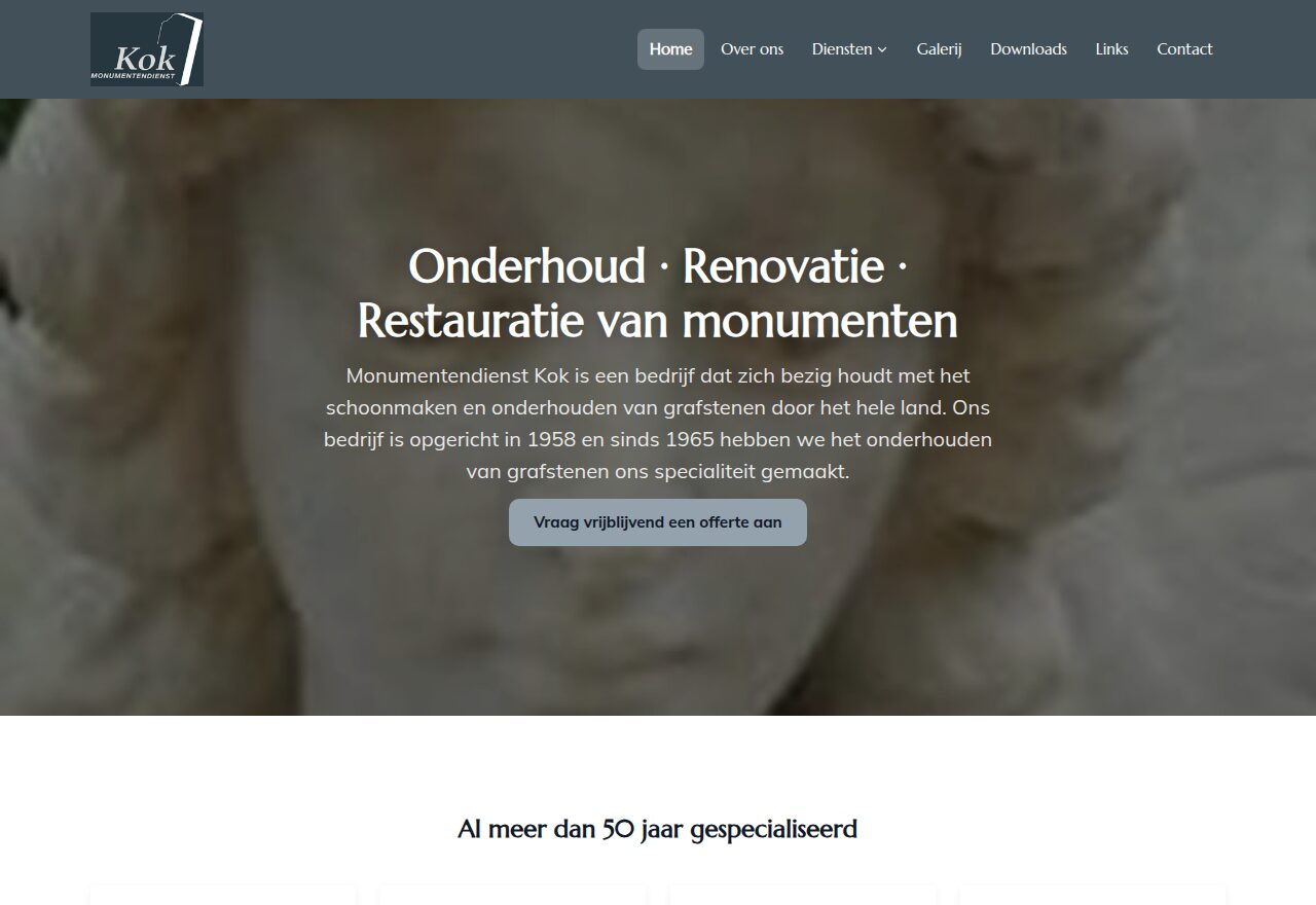 Voorbeeldsite Kok Monumentendienst