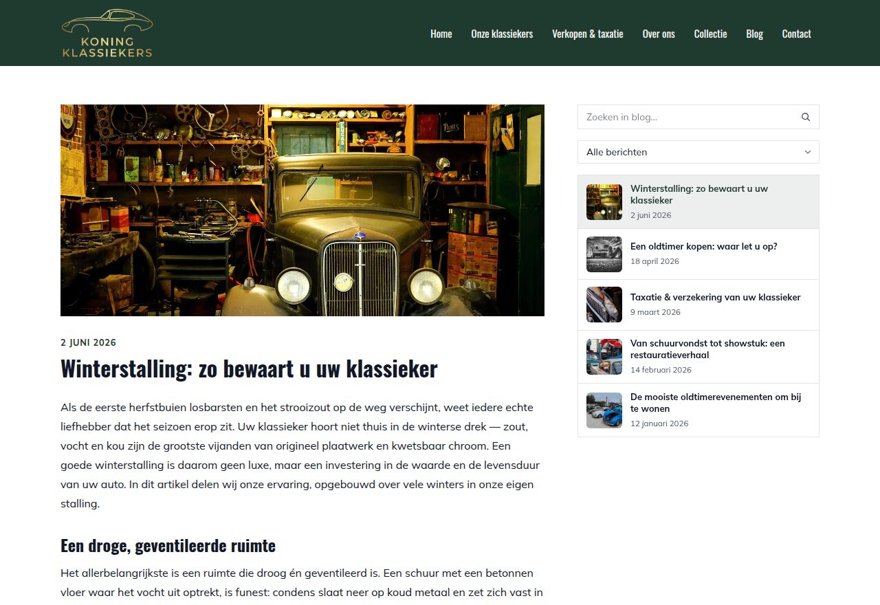 Voorbeeldsite Koning Klassiekers