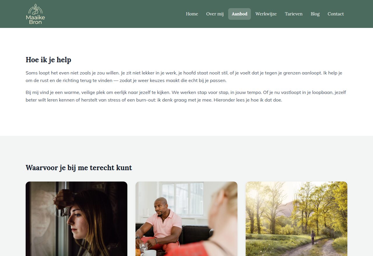 Voorbeeldsite Maaike Bron Coaching