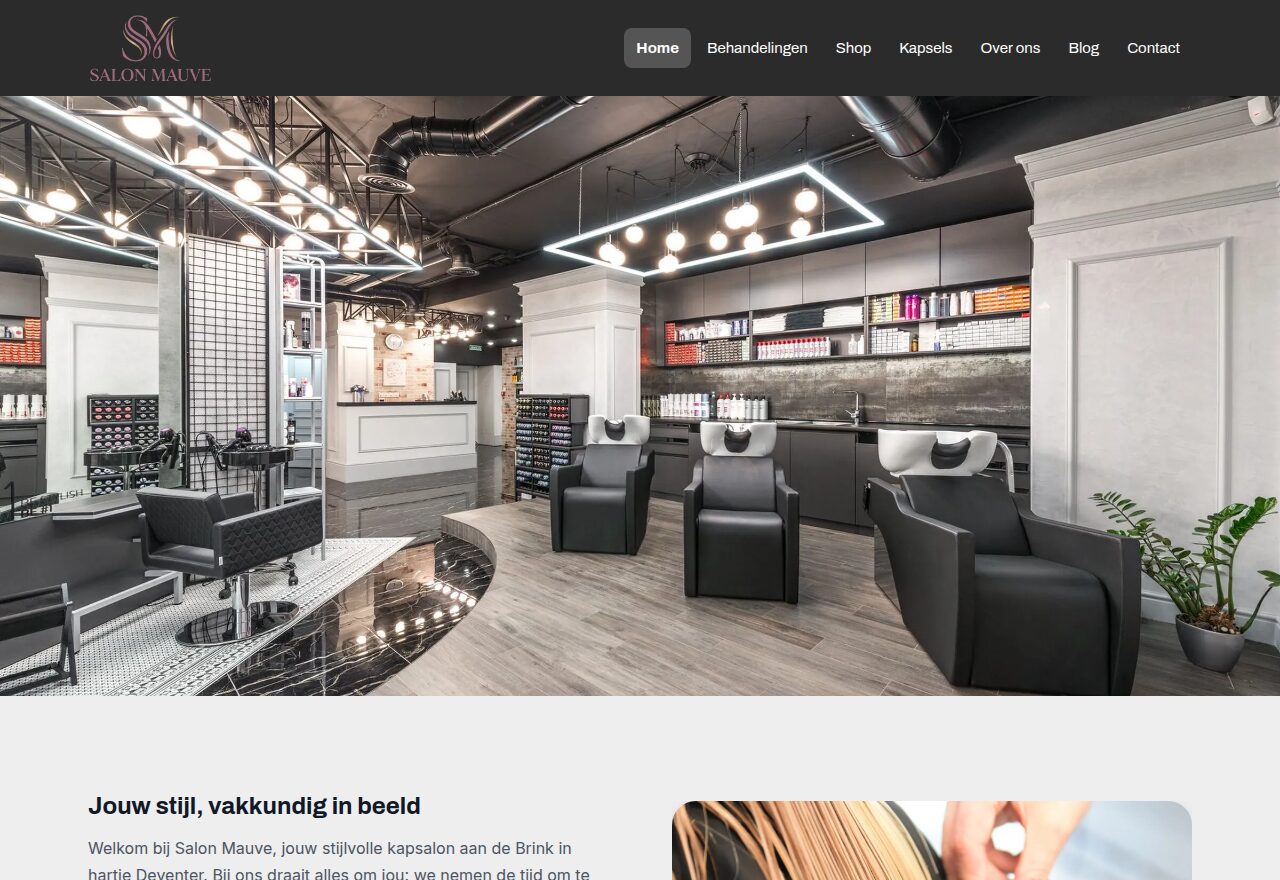 Voorbeeldsite Salon Mauve