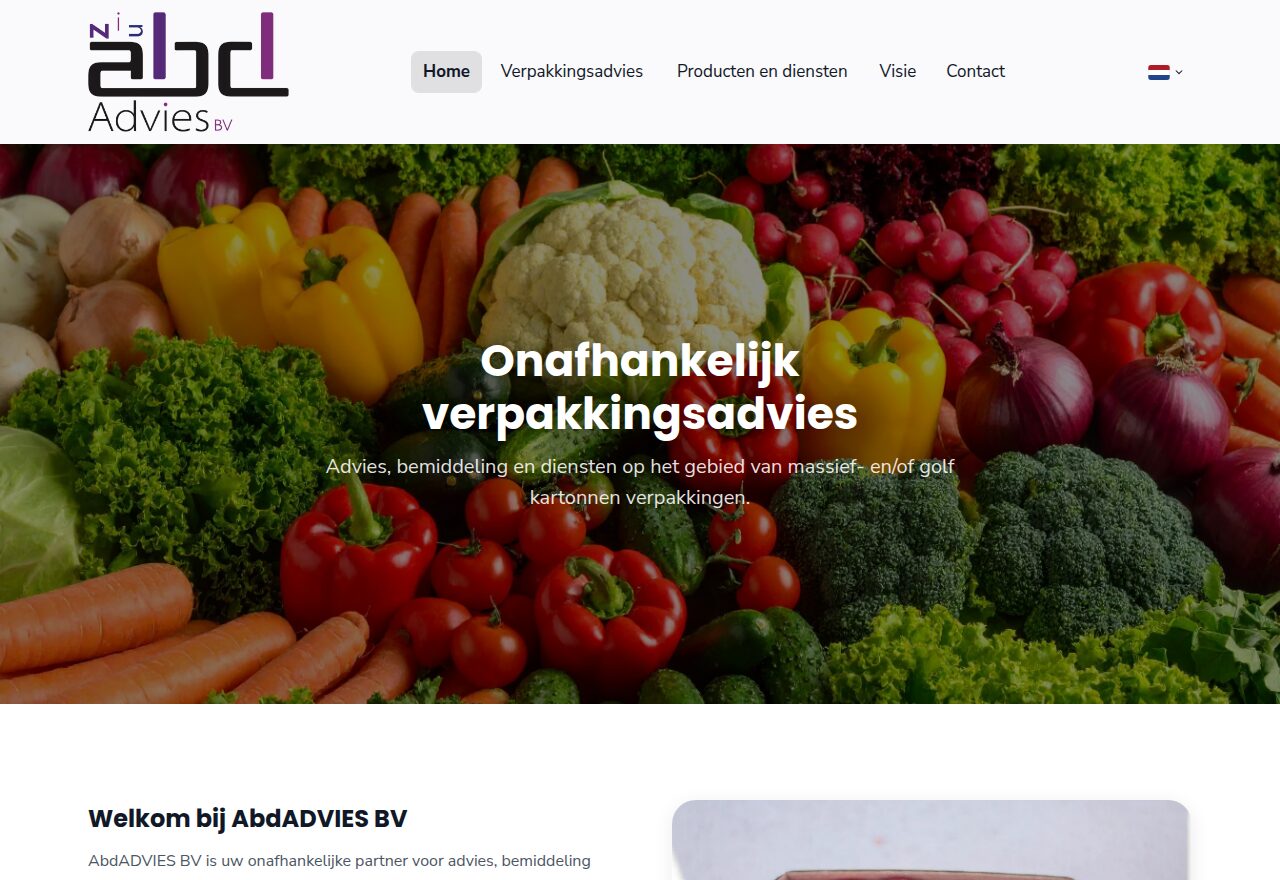 Website van AbdADVIES, gebouwd met de sitebuilder