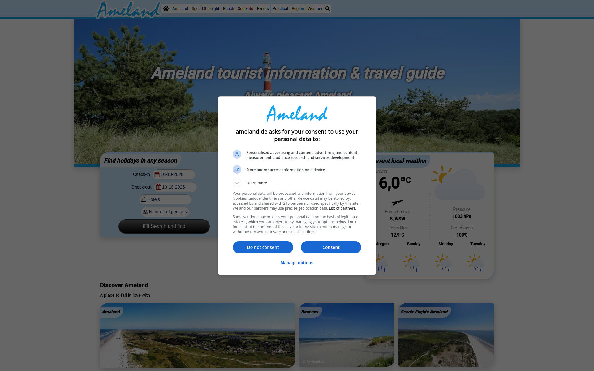 Info Ameland duits